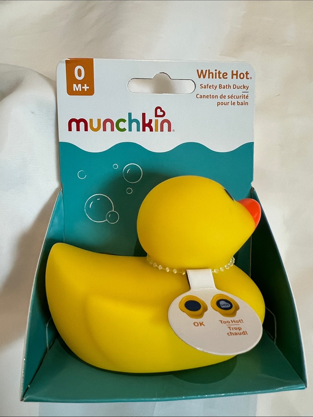 “🩷Bundle 4/$19”Munchkin Yellow Bath Duck with Orange Beak and White Thermometer